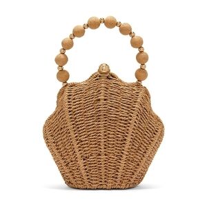 Victoria's Secret Natural Woven Raffia Mini Top-Handle Bag